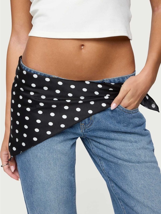 Accessories - Edikted Black & White Polka Dot Triangle Scarf Bandana Y2K